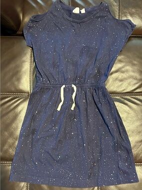 GAP Kids Navy Blue Sparkle Drawstring Dress size 10 Girl